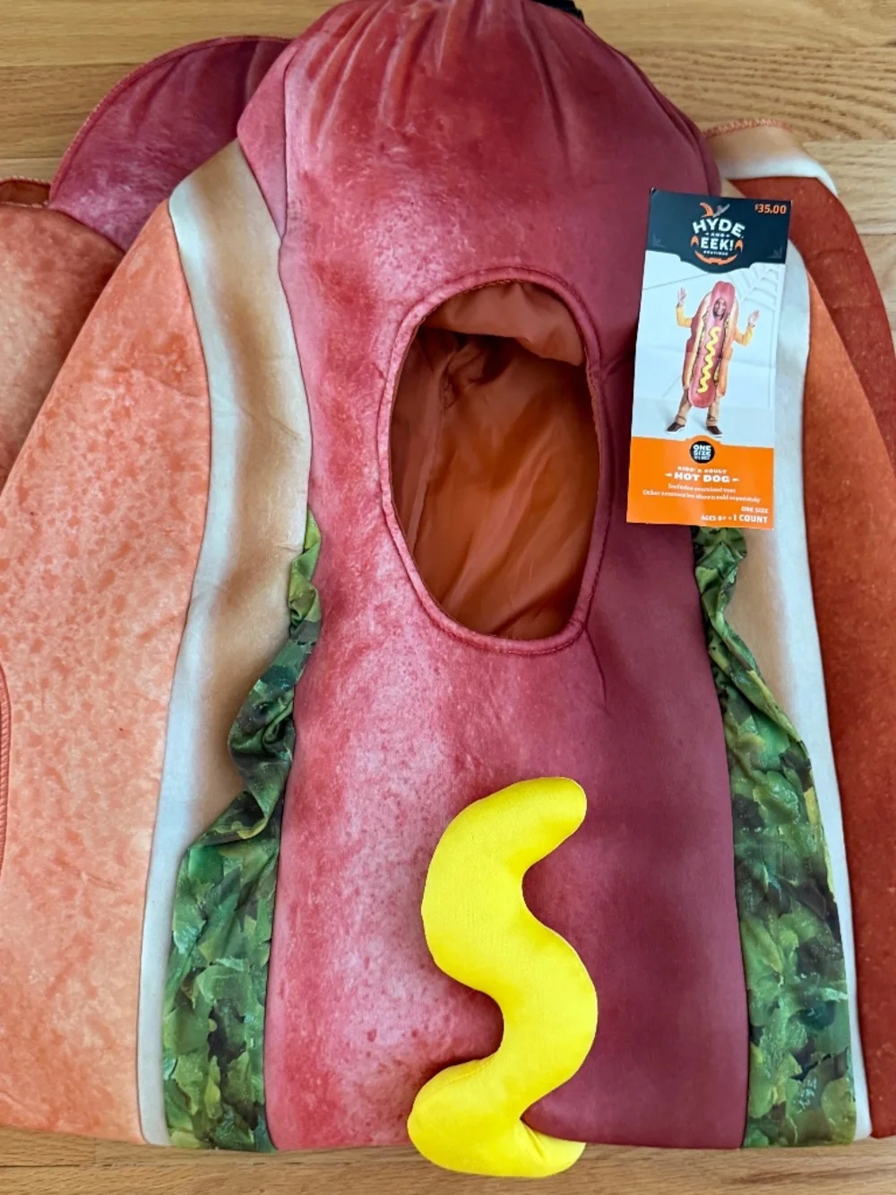 NWT Hot Dog Costume for Adult or Kid Halloween Hot Dog Costume